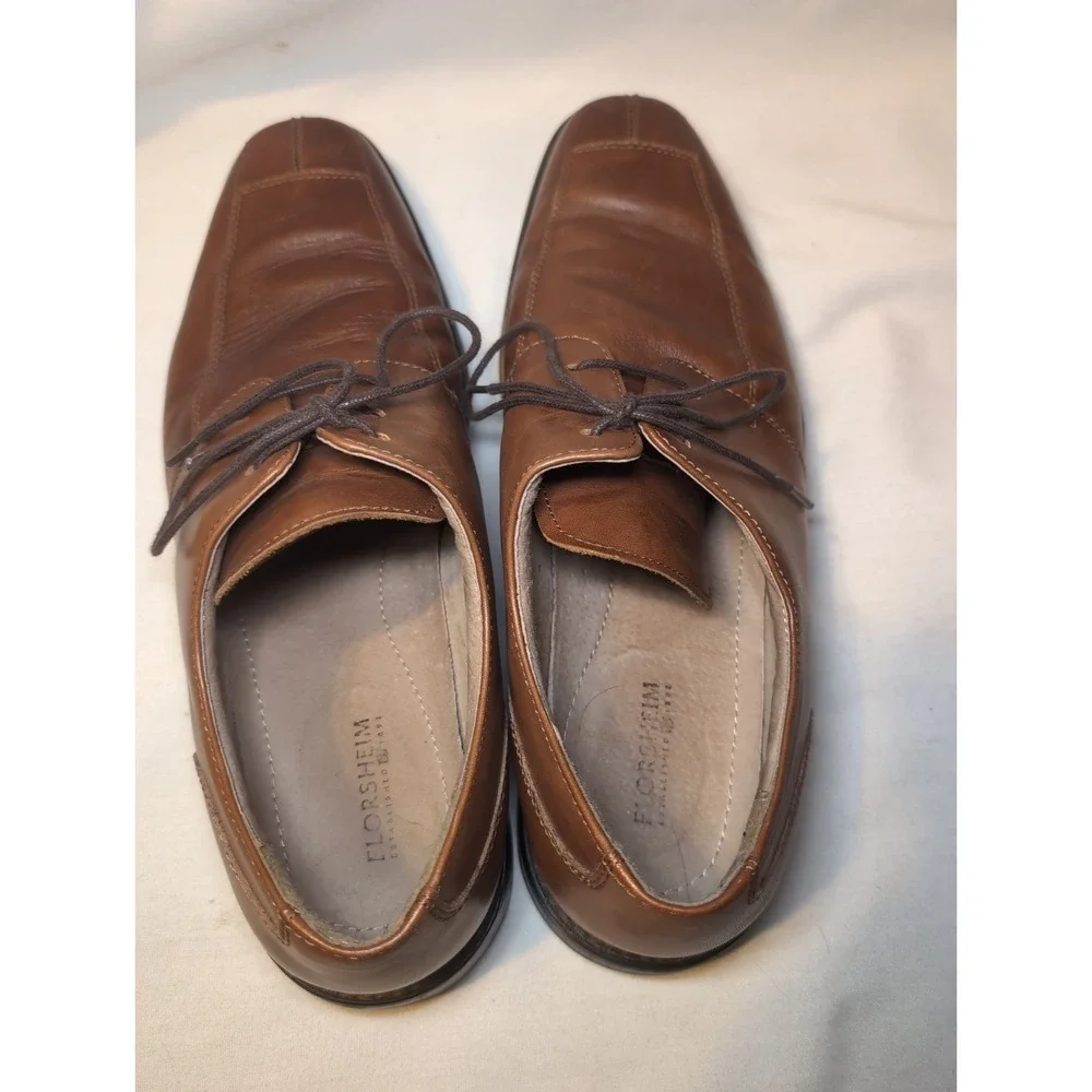 FLORSHEIM Brown Leather Oxford Shoes 11175-221 Size 13 D Men's Dress Lace Up